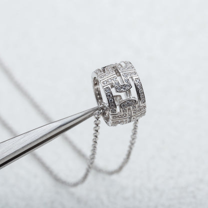 [Love Lucky]PARENTESI NECKLACE SILVER DIAMOND