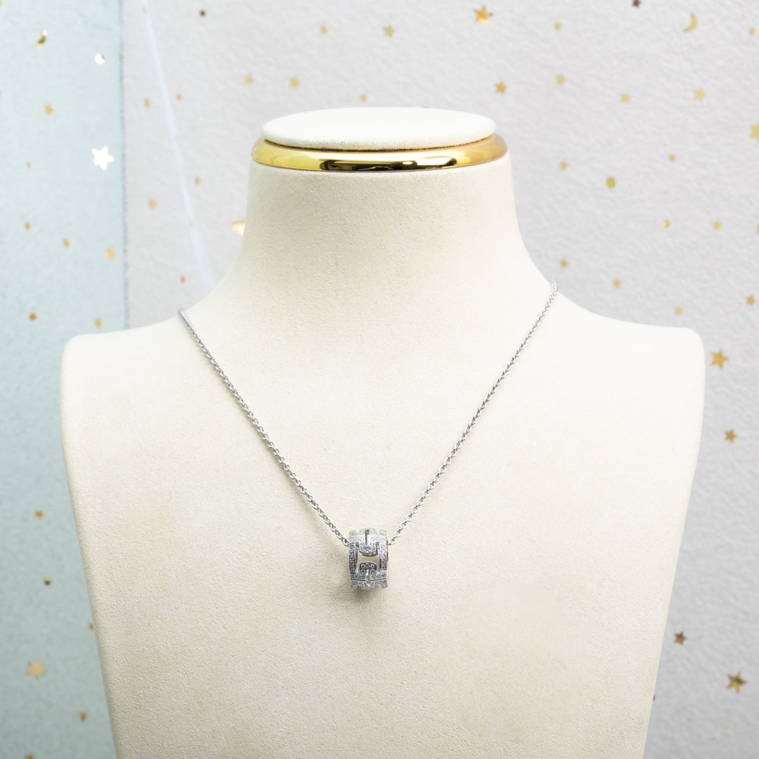 [Love Lucky]PARENTESI NECKLACE SILVER DIAMOND