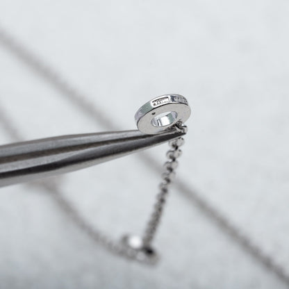 [Love Lucky]PARENTESI NECKLACE SILVER DIAMOND
