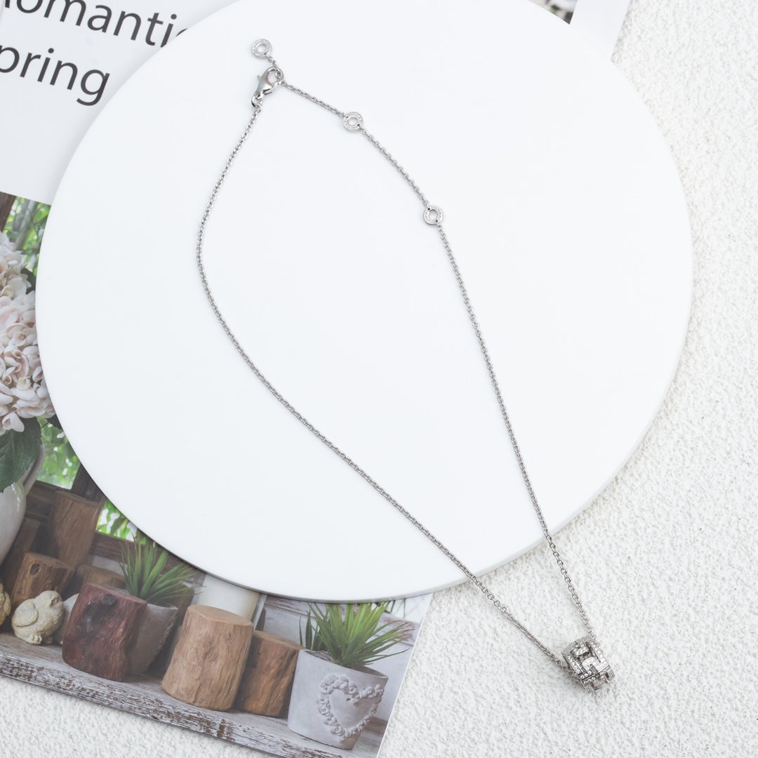 [Love Lucky]PARENTESI NECKLACE SILVER DIAMOND