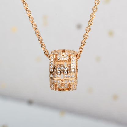 [Love Lucky]PARENTESI NECKLACE PINK GOLD DIAMOND