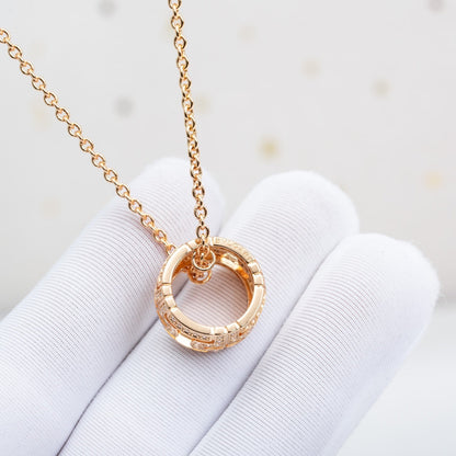 [Love Lucky]PARENTESI NECKLACE PINK GOLD DIAMOND