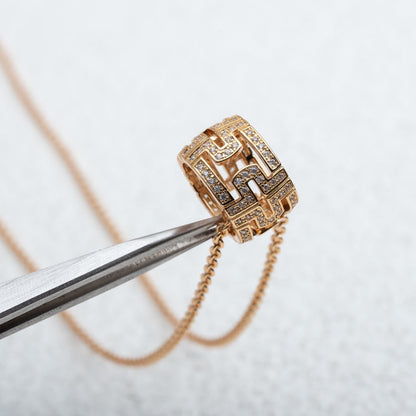 [Love Lucky]PARENTESI NECKLACE PINK GOLD DIAMOND
