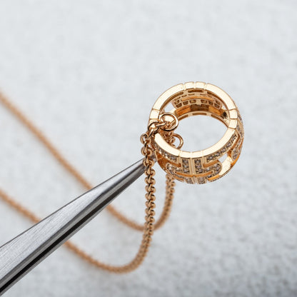 [Love Lucky]PARENTESI NECKLACE PINK GOLD DIAMOND