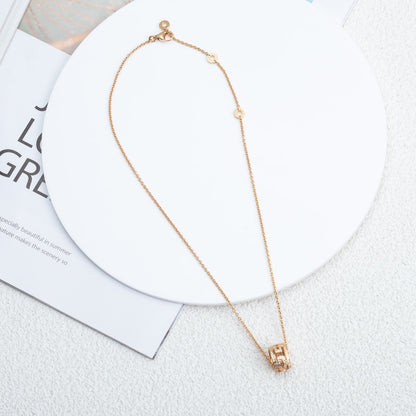 [Love Lucky]PARENTESI NECKLACE PINK GOLD DIAMOND