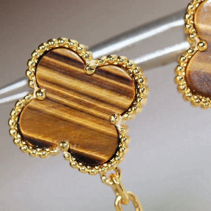 [Love Lucky]CLOVER  2 MOTIF  TIGER EYE CARNELIAN EARRINGS