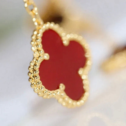 [Love Lucky]CLOVER  2 MOTIF  TIGER EYE CARNELIAN EARRINGS