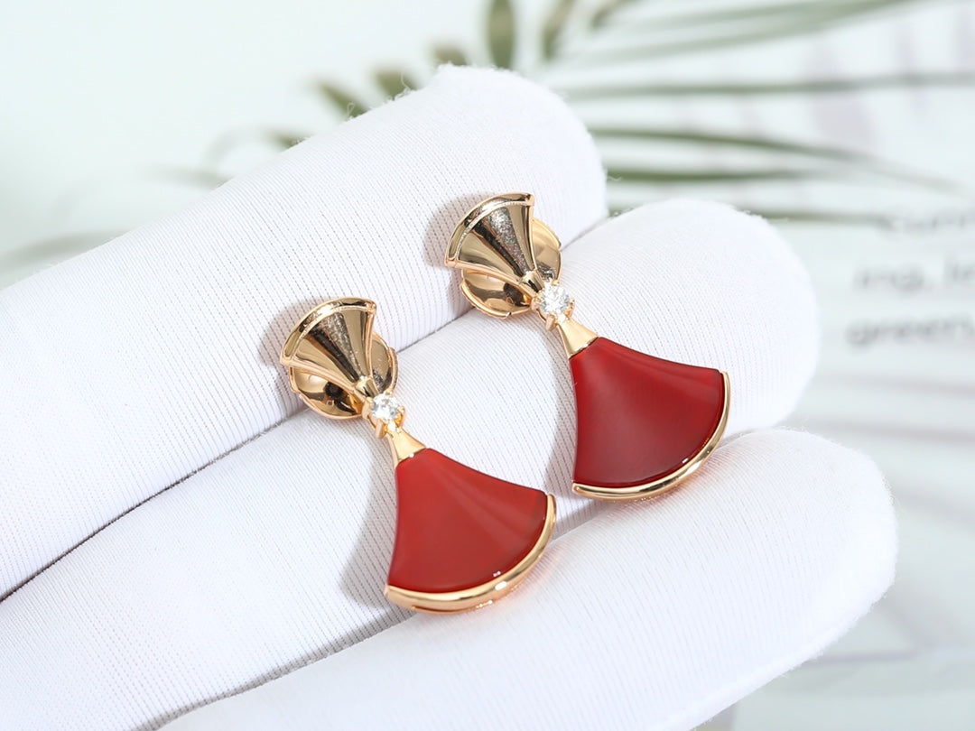 [Love Lucky]DREAM Carnelian PINK GOLD EARRINGS