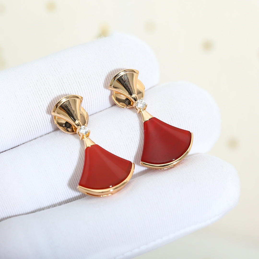 [Love Lucky]DREAM Carnelian PINK GOLD EARRINGS