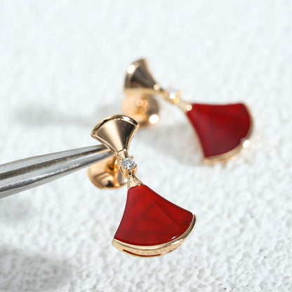 [Love Lucky]DREAM Carnelian PINK GOLD EARRINGS