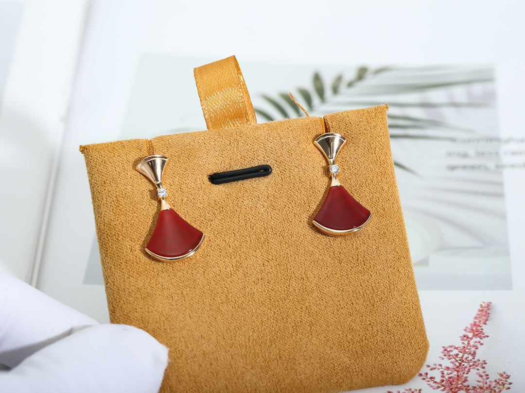 [Love Lucky]DREAM Carnelian PINK GOLD EARRINGS