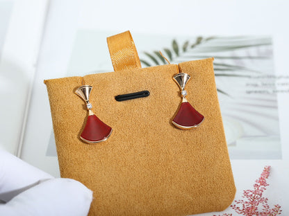 [Love Lucky]DREAM Carnelian PINK GOLD EARRINGS