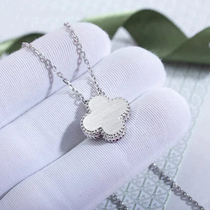 [Love Lucky]CLOVER  15MM DIAMOND LASER NECKLACE SILVER