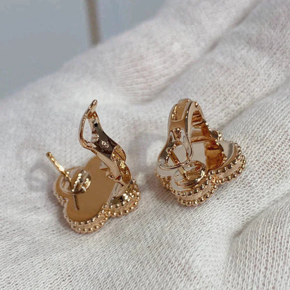 [Love Lucky]CLOVER MEDIUM 1 MOTIFS CARNELIAN  DIAMOND earrings