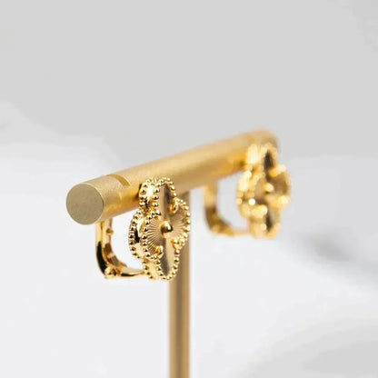 [Love Lucky]CLOVER MEDIUM 1 MOTIFS LASER EARRINGS