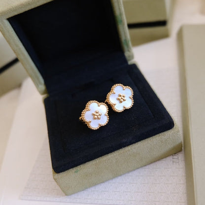 [Love Lucky]LUCKY PINK GOLD WHITE MOP EARRINGS