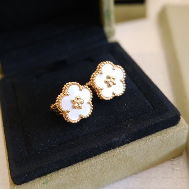 [Love Lucky]LUCKY PINK GOLD WHITE MOP EARRINGS
