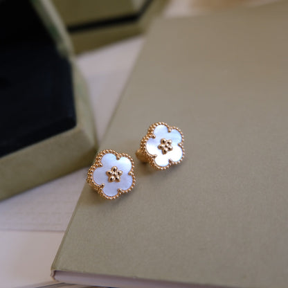 [Love Lucky]LUCKY PINK GOLD WHITE MOP EARRINGS