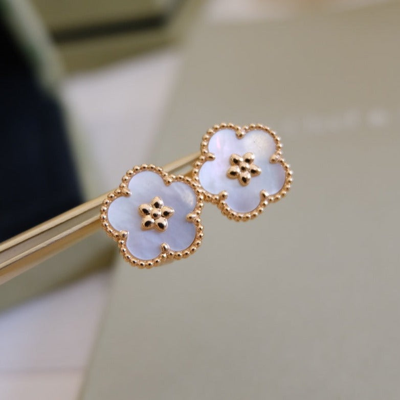 [Love Lucky]LUCKY PINK GOLD WHITE MOP EARRINGS