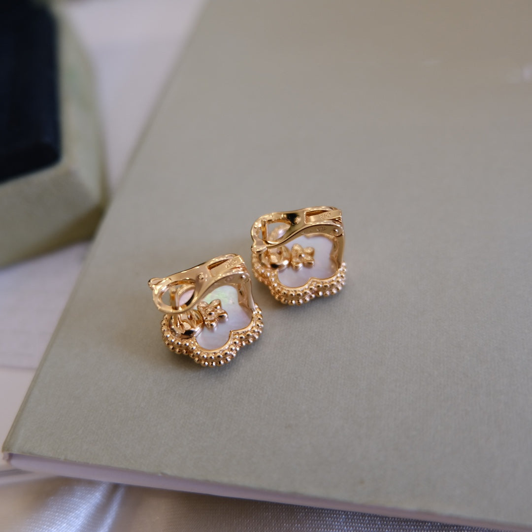[Love Lucky]LUCKY PINK GOLD WHITE MOP EARRINGS