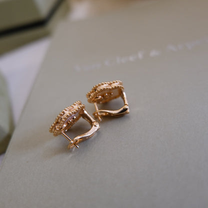 [Love Lucky]LUCKY PINK GOLD WHITE MOP EARRINGS