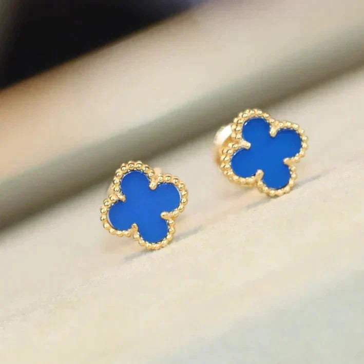 [Love Lucky]CLOVER MINI 9.5MM TURQUOISE EARRINGS