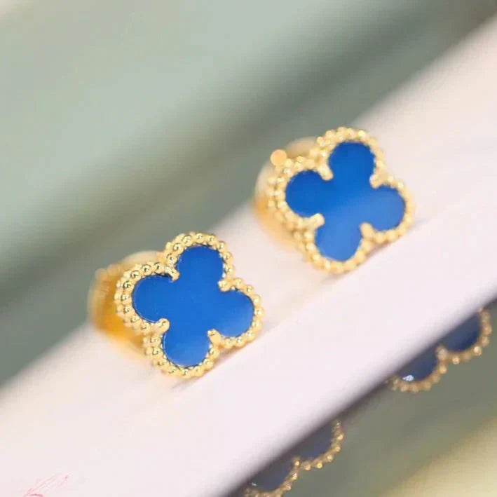 [Love Lucky]CLOVER MINI 9.5MM TURQUOISE EARRINGS
