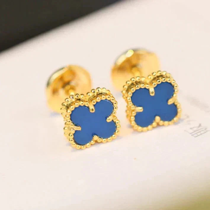 [Love Lucky]CLOVER MINI 9.5MM TURQUOISE EARRINGS