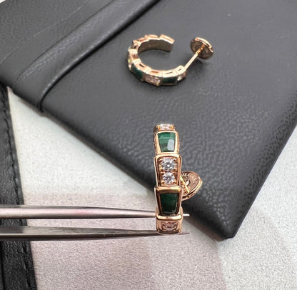 [Love Lucky]SERPENTI MALACHITE PINK GOLD EARRINGS