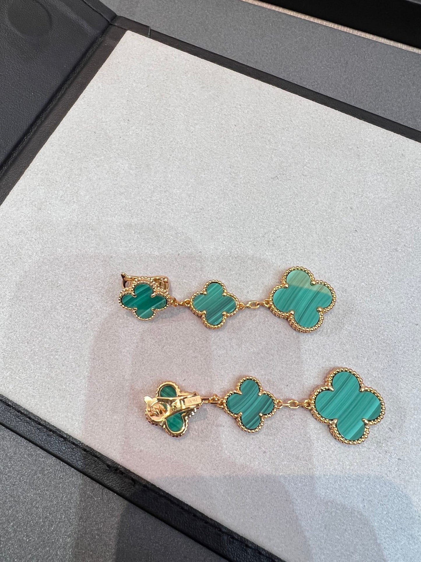 [Love Lucky]CLOVER MALACHITE 3 MOTIFS GOLD