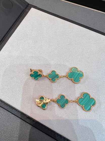 [Love Lucky]CLOVER MALACHITE 3 MOTIFS GOLD