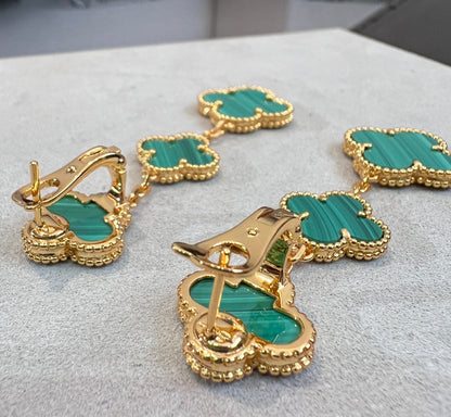 [Love Lucky]CLOVER MALACHITE 3 MOTIFS GOLD
