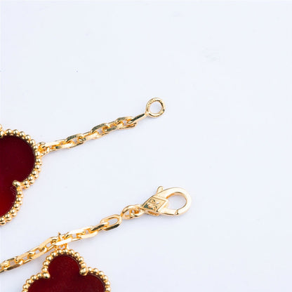 [Love Lucky]CLOVER BRACELET 5 MOTIFS CARNELIAN TIGER EYE