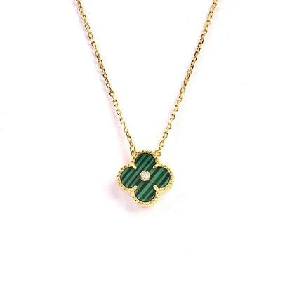 [Love Lucky]CLOVER 15MM DIAMOND TURQUOISE NECKLACE