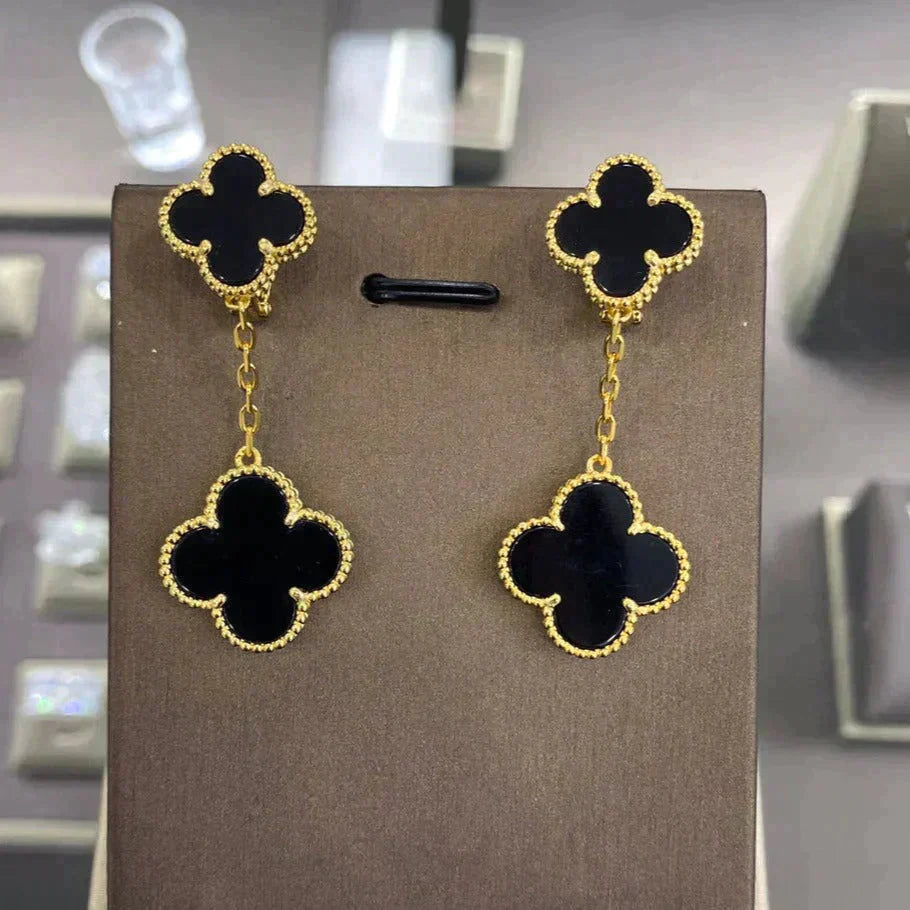 [Love Lucky]CLOVER 2 MOTIFS  EARRINGS (MULTIPLE CHOICESC