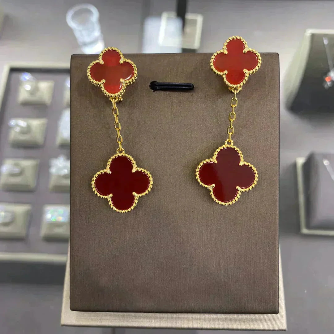 [Love Lucky]CLOVER 2 MOTIFS  EARRINGS (MULTIPLE CHOICESC