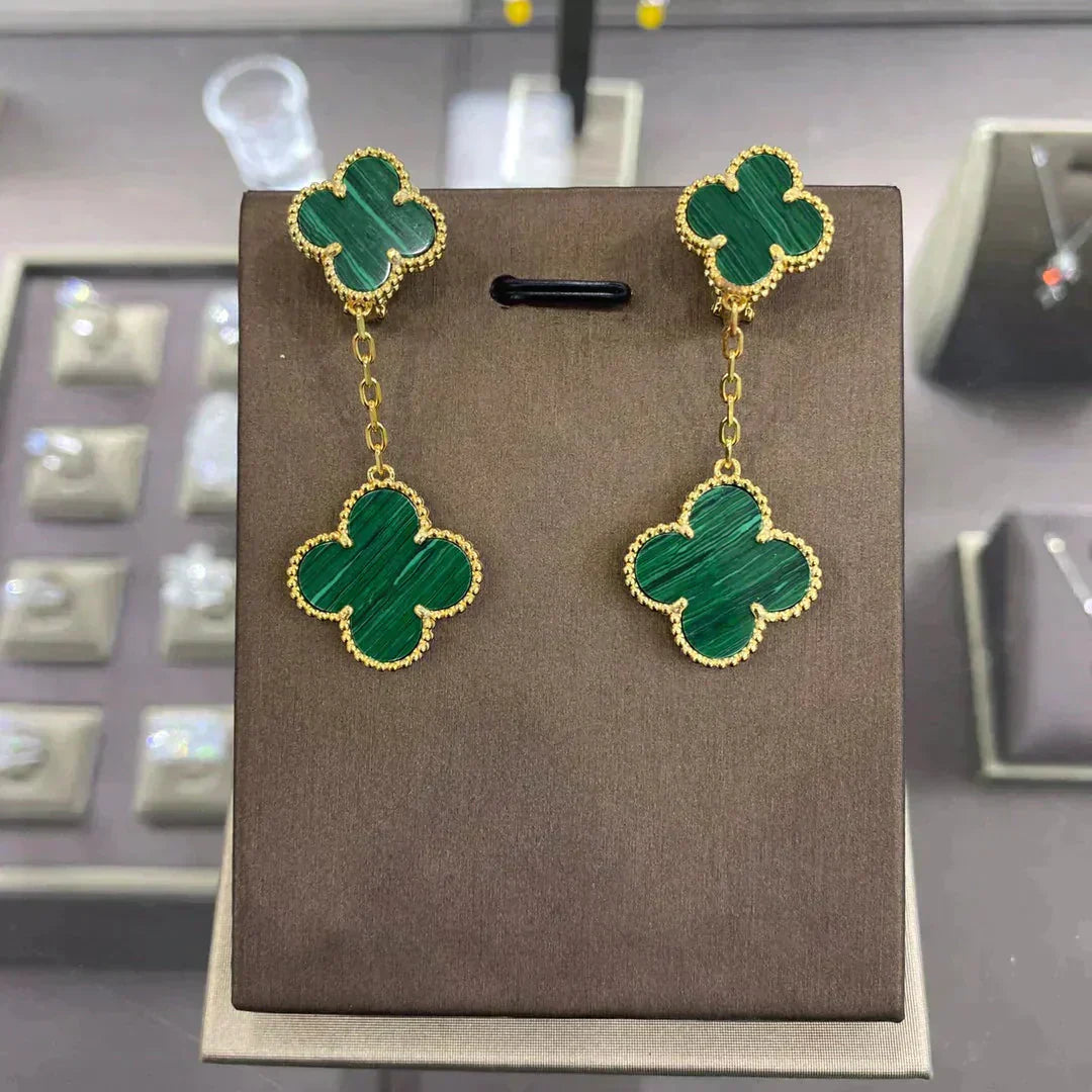 [Love Lucky]CLOVER 2 MOTIFS  EARRINGS (MULTIPLE CHOICESC
