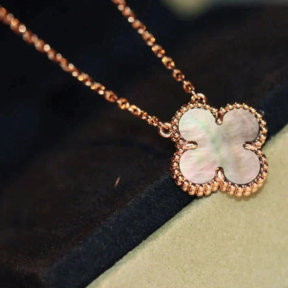 [Love Lucky]CLOVER 15MM  GRAY MOTHER OF PEARL NECKLACE