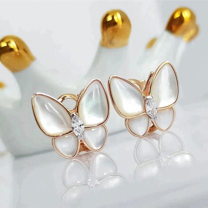 [Love Lucky]BUTTERFLY MOP DIAMOND EARRINGS