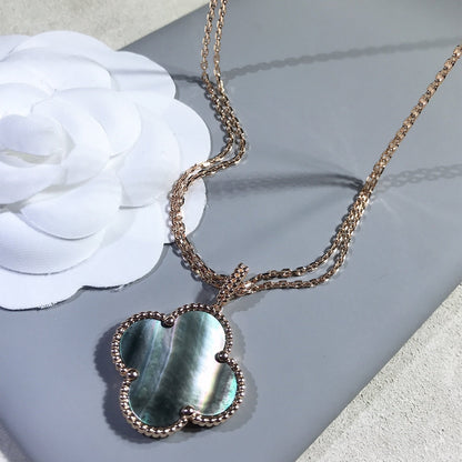 [Love Lucky]CLOVER 25MM GOLD DARK MOP BIG CLOVER NECKLACE