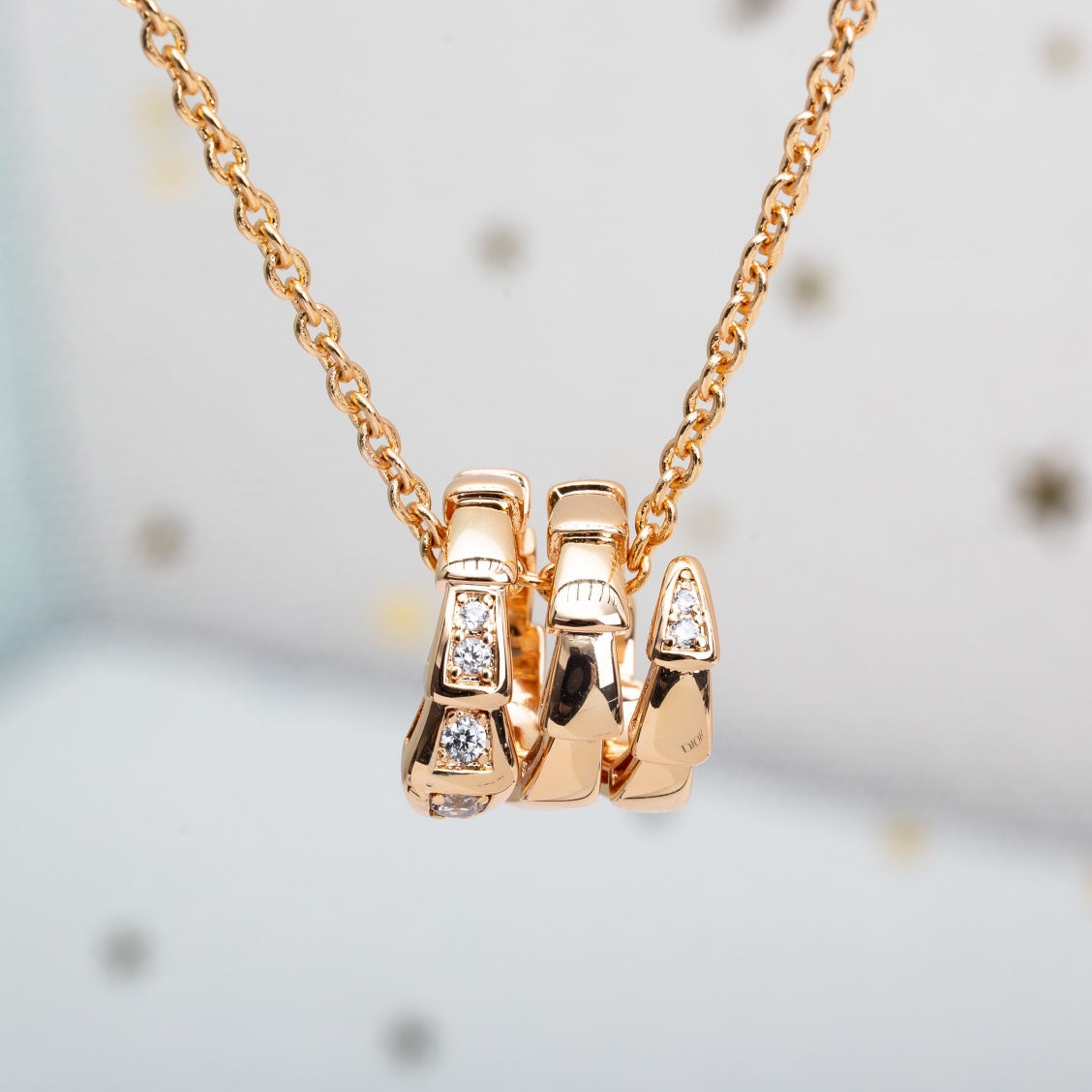 [Love Lucky]SERPENTI PINK GOLD NECKLACE DIAMOND