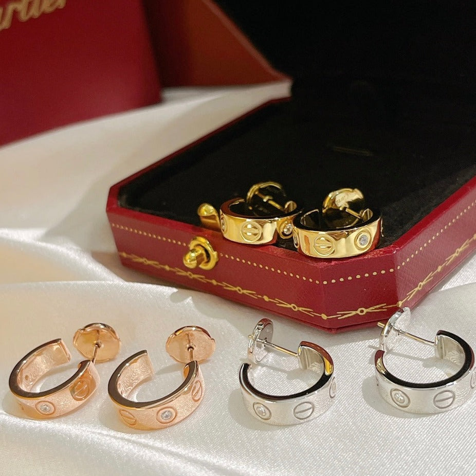 [Love Lucky]LOVE EARRINGS 5.7MM 2 DIAMONDS