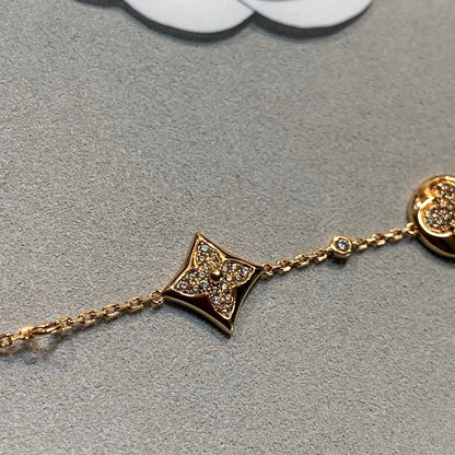 [Love Lucky]STAR AND SUN 4 MOTIFS GOLD DIAMONDS BRACELET