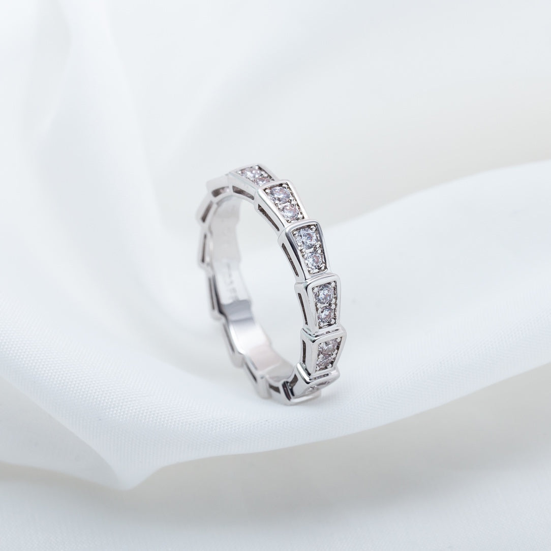 [Love Lucky]SERPENTI RING SILVER DIAMOND PAVED 3MM