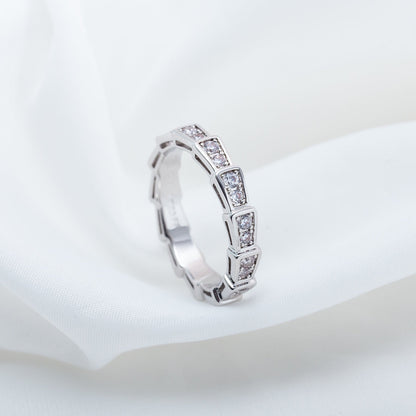 [Love Lucky]SERPENTI RING SILVER DIAMOND PAVED 3MM