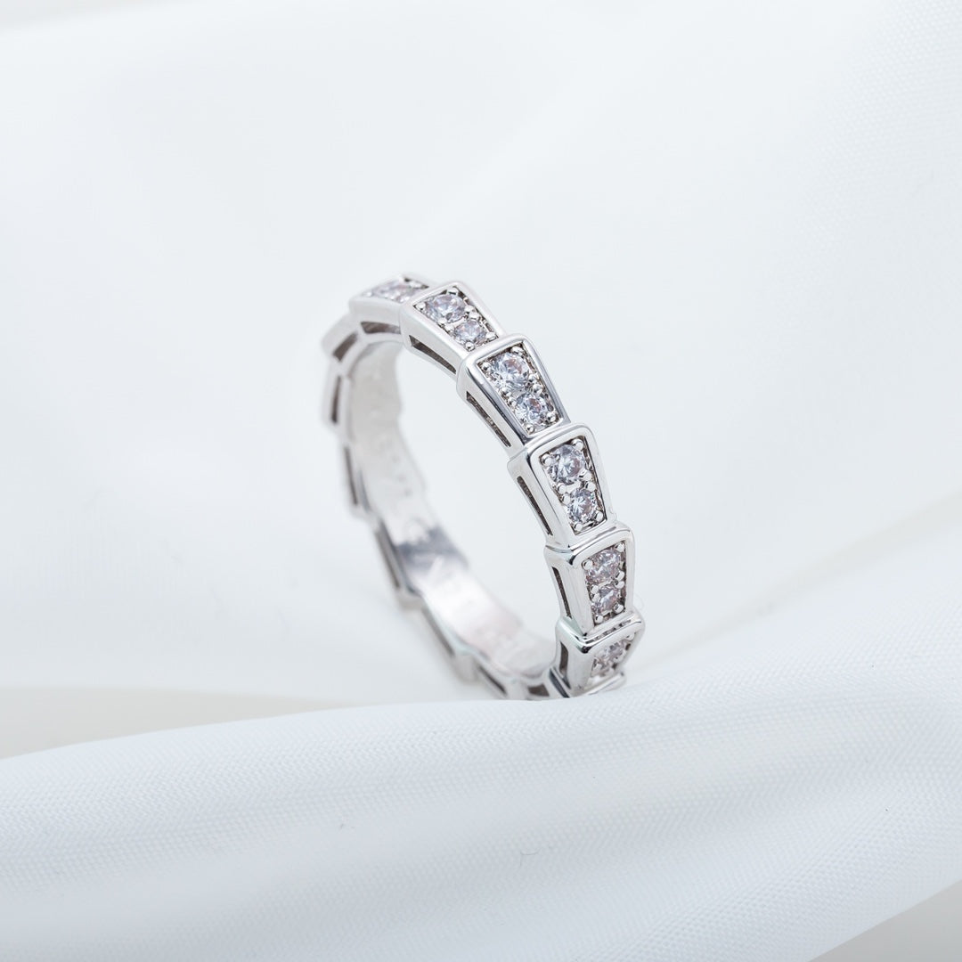 [Love Lucky]SERPENTI RING SILVER DIAMOND PAVED 3MM