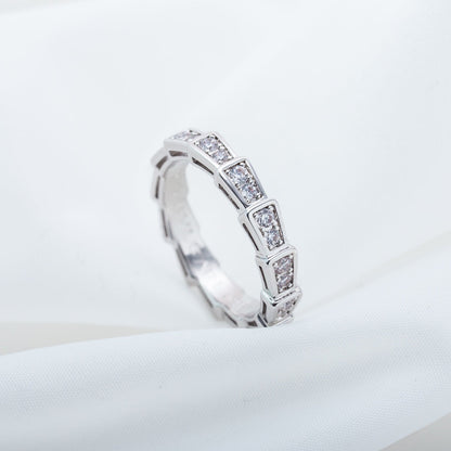 [Love Lucky]SERPENTI RING SILVER DIAMOND PAVED 3MM