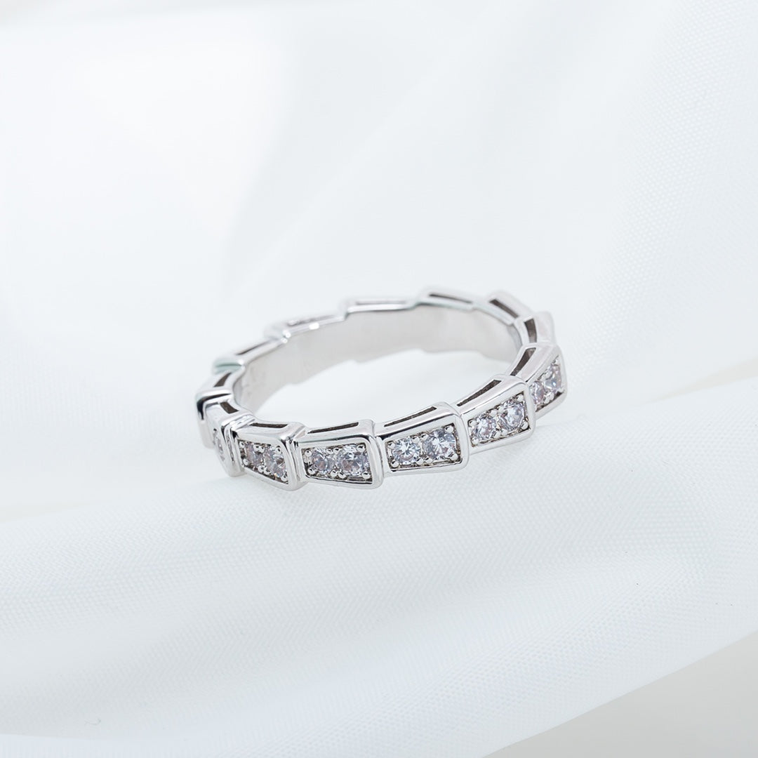 [Love Lucky]SERPENTI RING SILVER DIAMOND PAVED 3MM