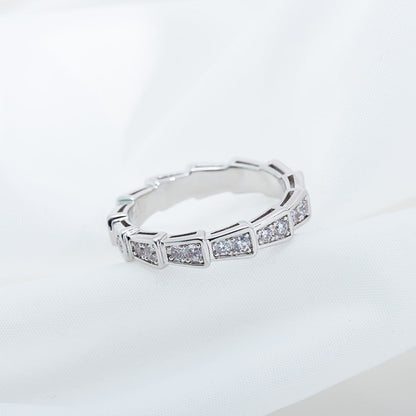 [Love Lucky]SERPENTI RING SILVER DIAMOND PAVED 3MM