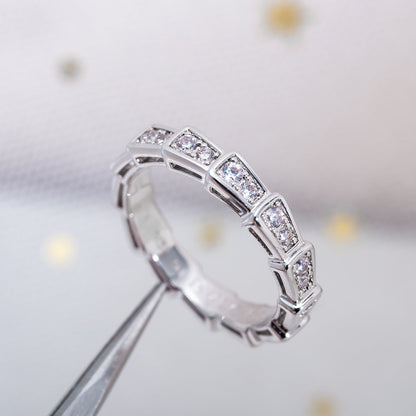 [Love Lucky]SERPENTI RING SILVER DIAMOND PAVED 3MM